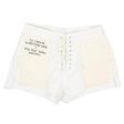 NWT UNRAVEL PROJECT White Lace Up Distressed Denim Shorts Size 28 $525 Online Sale