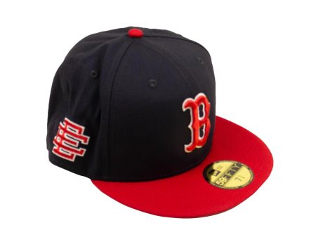 NEW NEW ERA Navy Blue Boston Red Sox Baseball Cap Hat Size 7.1-4 Hot on Sale