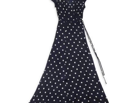 NWT CALLIPYGIAN BLUE POLKA DOT CALLIPYGIAN MAXI WRAP DRESS SIZE 2 $275 Discount