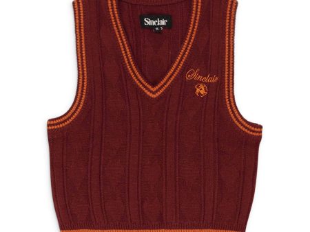 SLR-XTPS-0006 XXL DAISY_LANE_KNIT_VEST_BURGUNDY Burgundy SINCLAIR Daisy Lane Knit Vest Size XXL For Discount