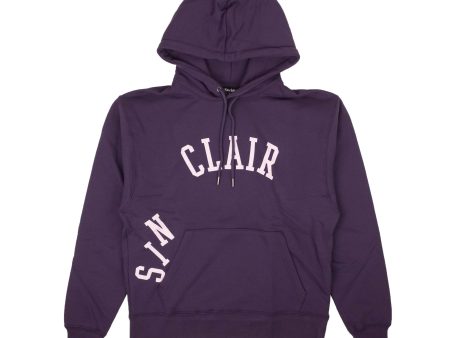 NWT SINCLAIR Grape Purple Cotton Knockoff Graphic Hoodie Sweatshirt Size L Sale