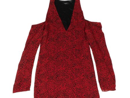 73A-1308 6 WDLSN-SLGREL Amiri Red Leopard No Shoulder long sleeves Dress Discount