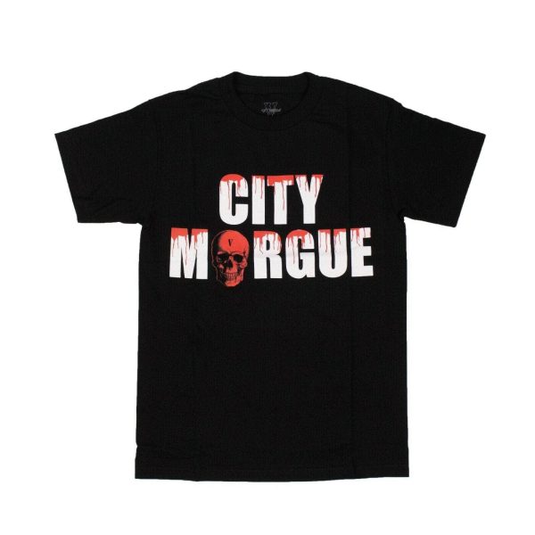 NWT VLONE x CITY MORGUE Black Cotton  Drip  Short Sleeve T-Shirt Size XL Hot on Sale