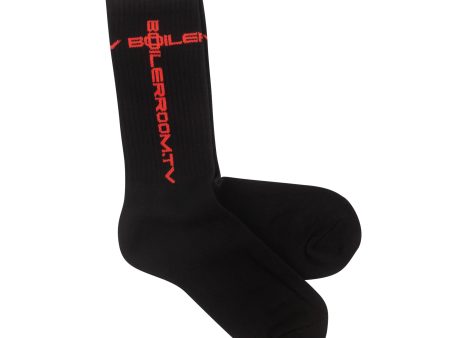 NWT BOILER ROOM Black & Red SK1 Holy Boiler Logo Socks Size OS $30 Hot on Sale