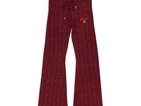 SLR-XBTM-0023 XL DAISY_LANE_KNIT_PANTS_BURGUNDY Burgundy SINCLAIR Daisy Lane Knit Pants Size XL Sale