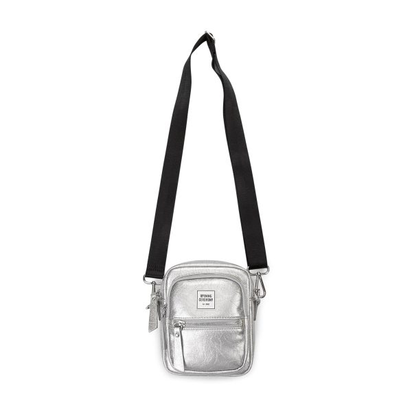 NWT OPENING CEREMONY Silver Mini Leather Crossbody Bag Size OS $150 Online Sale