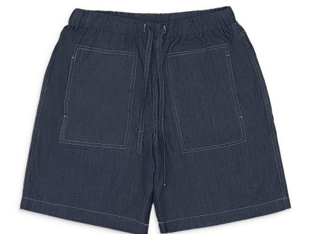 95-CPN-1098 M VP95061_INDIGO INDIGO CALLIPYGIAN DENIM SHORT Size M on Sale