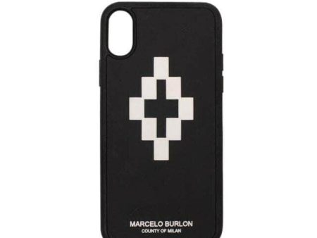 NEW MARCELO BURLON Black  3D Cross Logo  iPhone X Phone Case $95 Online Sale