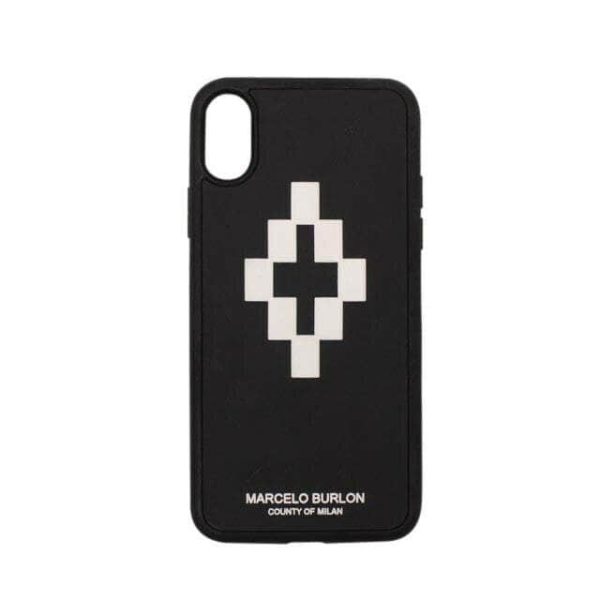 NEW MARCELO BURLON Black  3D Cross Logo  iPhone X Phone Case $95 Online Sale