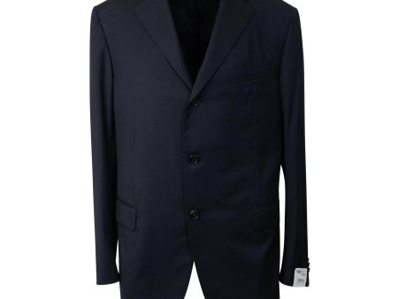 CRS-XTPS-0111 54 MI1PM302FC108TZ Black Caruso Wool Single Breasted Suit 7R Size 54 Supply