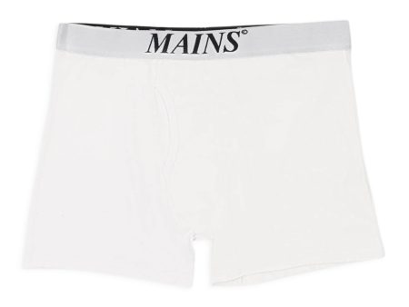 MNS-XACC-0012 XL BO01WHT White Black logo  Mains Boxershort  Size XL Online now