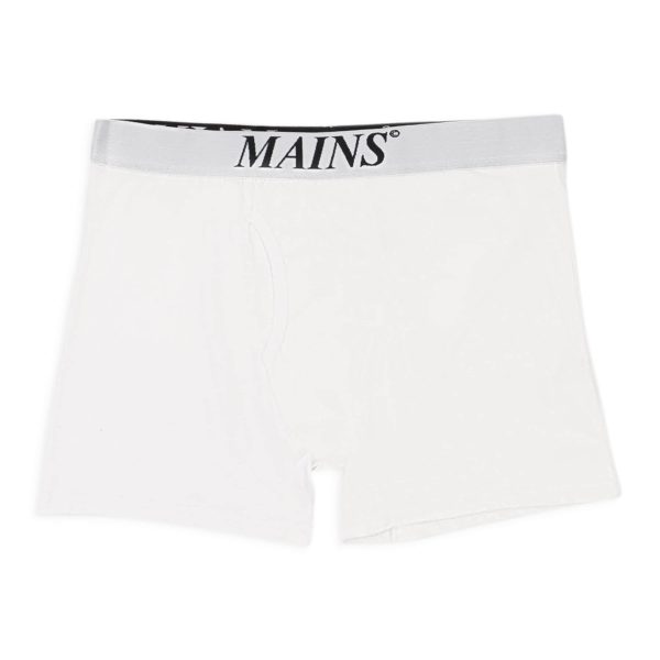 MNS-XACC-0012 XL BO01WHT White Black logo  Mains Boxershort  Size XL Online now