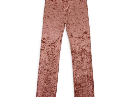 95-CPN-1113 S VP94035V_PINK DUSTY PINK CALLIPYGIAN CRUSHED VELVET PANT Size S Hot on Sale