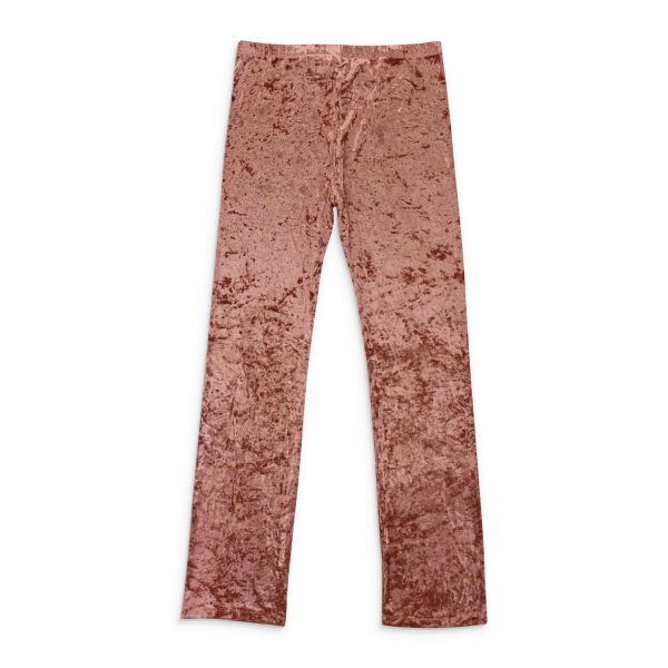 95-CPN-1113 S VP94035V_PINK DUSTY PINK CALLIPYGIAN CRUSHED VELVET PANT Size S Hot on Sale