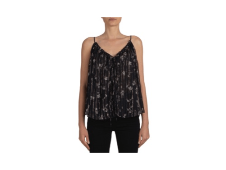 AMR-XTPS-0243 40 Y0W10296CH_BLK Black Amiri Floral Print Chiffon Tank Top Size 40 Online Hot Sale