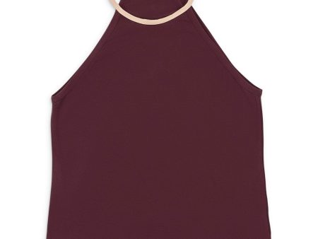 NWT CALLIPYGIAN BURGUNDY PEACH CALLIPYGIAN HALTER TANK SIZE XS $65 Cheap